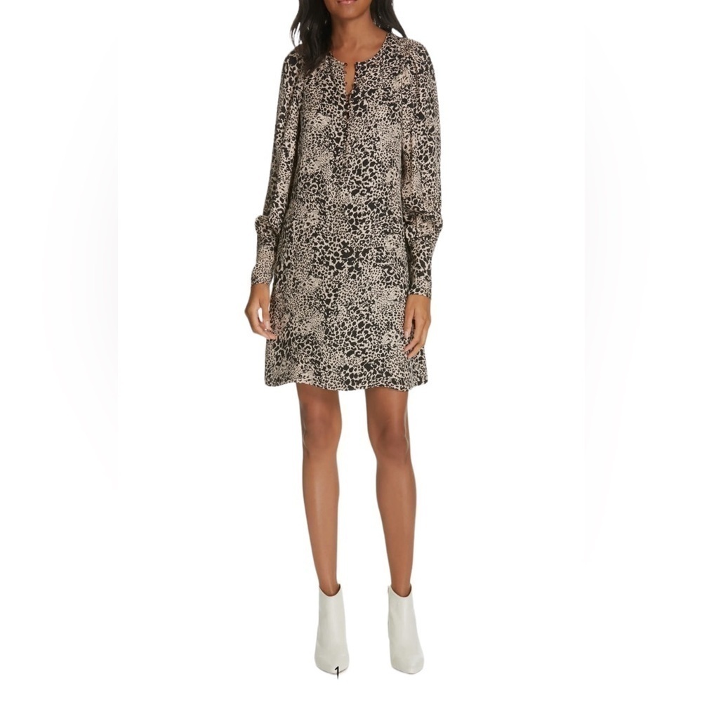 Rebecca Taylor Leopard Print Silk Dress 6